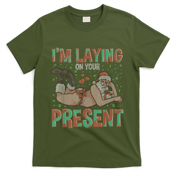 Funny Inappropriate Christmas And Im Laying Present T-Shirt