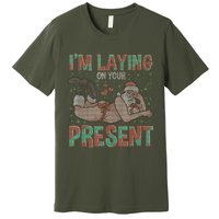 Funny Inappropriate Christmas And Im Laying Present Premium T-Shirt