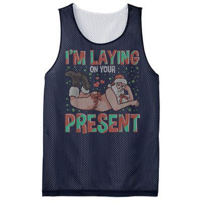 Funny Inappropriate Christmas And Im Laying Present Mesh Reversible Basketball Jersey Tank