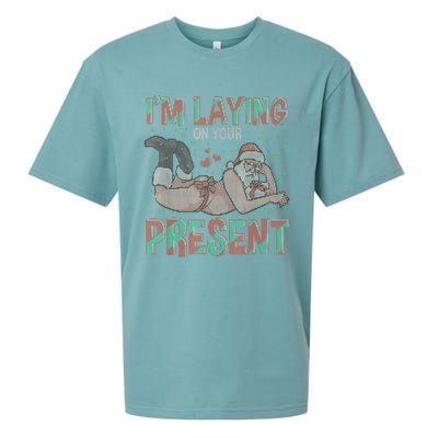 Funny Inappropriate Christmas And Im Laying Present Sueded Cloud Jersey T-Shirt