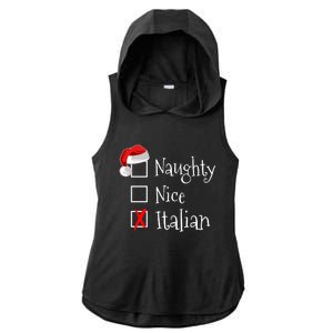 Funny Italian Christmas Gift Buon Natale Naughty Nice Ladies PosiCharge Tri-Blend Wicking Draft Hoodie Tank