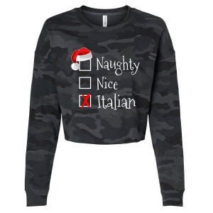 Funny Italian Christmas Gift Buon Natale Naughty Nice Cropped Pullover Crew