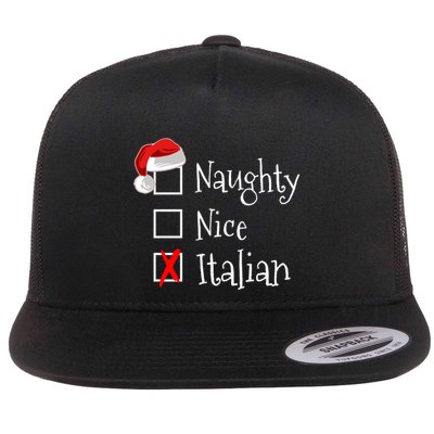 Funny Italian Christmas Gift Buon Natale Naughty Nice Flatbill Hat