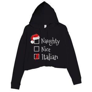 Funny Italian Christmas Gift Buon Natale Naughty Nice Crop Fleece Hoodie