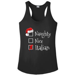 Funny Italian Christmas Gift Buon Natale Naughty Nice Ladies PosiCharge Competitor Racerback Tank