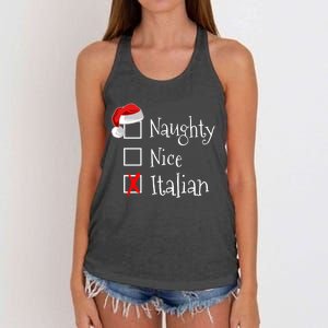 Funny Italian Christmas Gift Buon Natale Naughty Nice Women's Knotted Racerback Tank