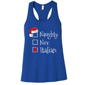 Funny Italian Christmas Gift Buon Natale Naughty Nice Women's Racerback Tank