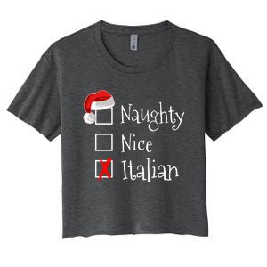 Funny Italian Christmas Gift Buon Natale Naughty Nice Women's Crop Top Tee