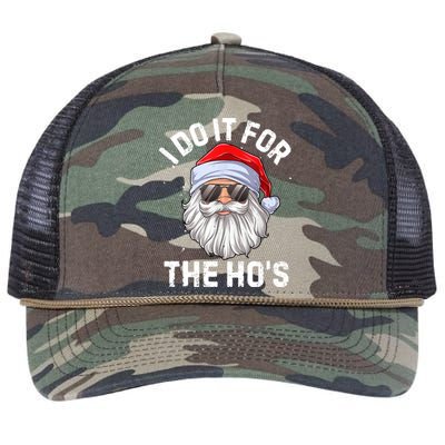 Funny Inappropriate Christmas Santa I Do It For The Hos Cute Gift Retro Rope Trucker Hat Cap