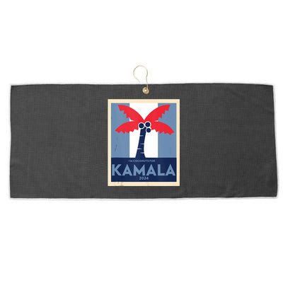 Funny IM Coconuts For Kamala Meme 2024 President Election Large Microfiber Waffle Golf Towel