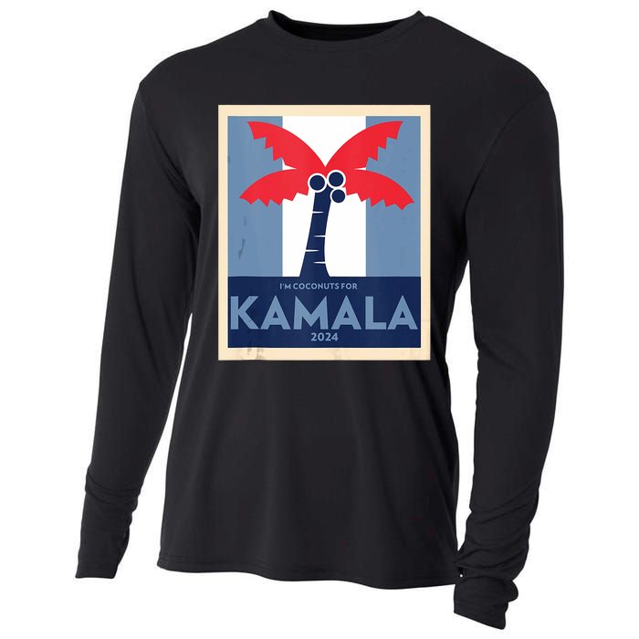 Funny IM Coconuts For Kamala Meme 2024 President Election Cooling Performance Long Sleeve Crew