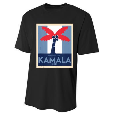 Funny IM Coconuts For Kamala Meme 2024 President Election Performance Sprint T-Shirt