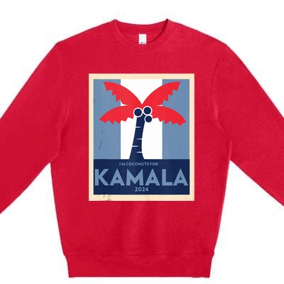 Funny IM Coconuts For Kamala Meme 2024 President Election Premium Crewneck Sweatshirt