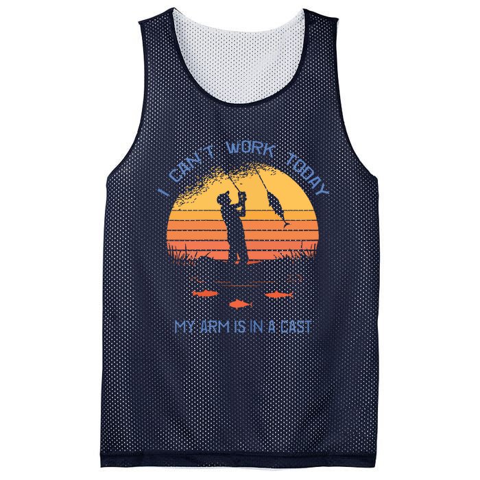 Fisherman I Can't Work Today My Arm Is In A Cast Mesh Reversible Basketball Jersey Tank