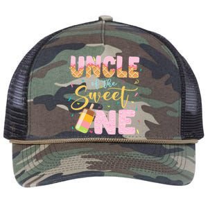 Funny Ice Cream Lover Sweetie  Uncle Of The Sweet One Retro Rope Trucker Hat Cap