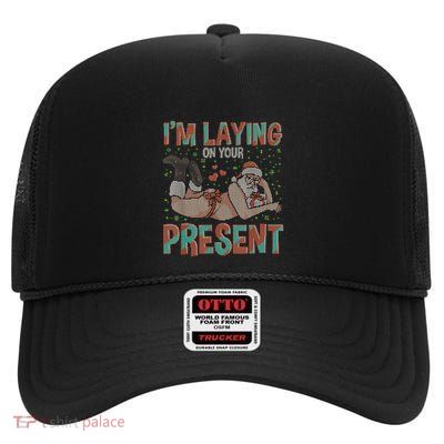 Funny Inappropriate Christmas Women High Crown Mesh Back Trucker Hat