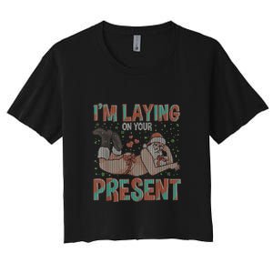 Funny Inappropriate Christmas Women Women's Crop Top Tee