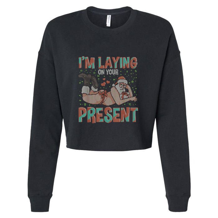 Funny Inappropriate Christmas Women Cropped Pullover Crew