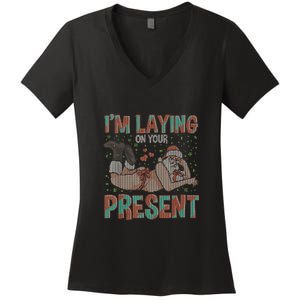 Funny Inappropriate Christmas Women Women's V-Neck T-Shirt