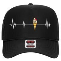 Funny Ice Cream Ice Cream Lover Gift Ice Cream High Crown Mesh Back Trucker Hat