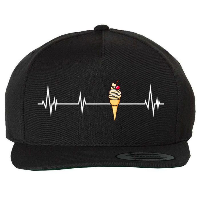 Funny Ice Cream Ice Cream Lover Gift Ice Cream Wool Snapback Cap