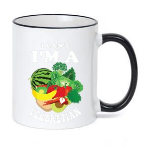 Funny I Cant Im A Vegetarian Sayings Vegetable Graphic 11oz Black Color Changing Mug