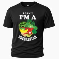 Funny I Cant Im A Vegetarian Sayings Vegetable Graphic Cooling Performance Crew T-Shirt