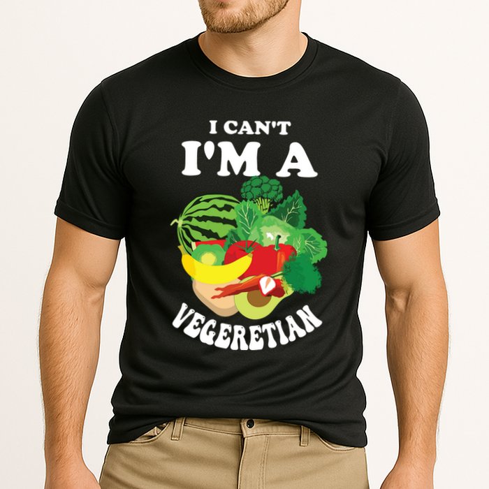 Funny I Cant Im A Vegetarian Sayings Vegetable Graphic Cooling Performance Crew T-Shirt