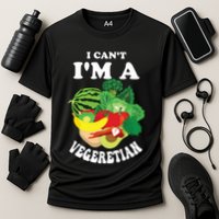 Funny I Cant Im A Vegetarian Sayings Vegetable Graphic Cooling Performance Crew T-Shirt