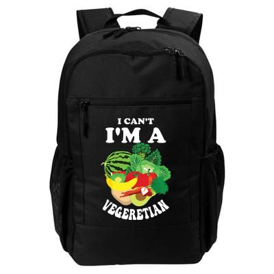 Funny I Cant Im A Vegetarian Sayings Vegetable Graphic Backpack