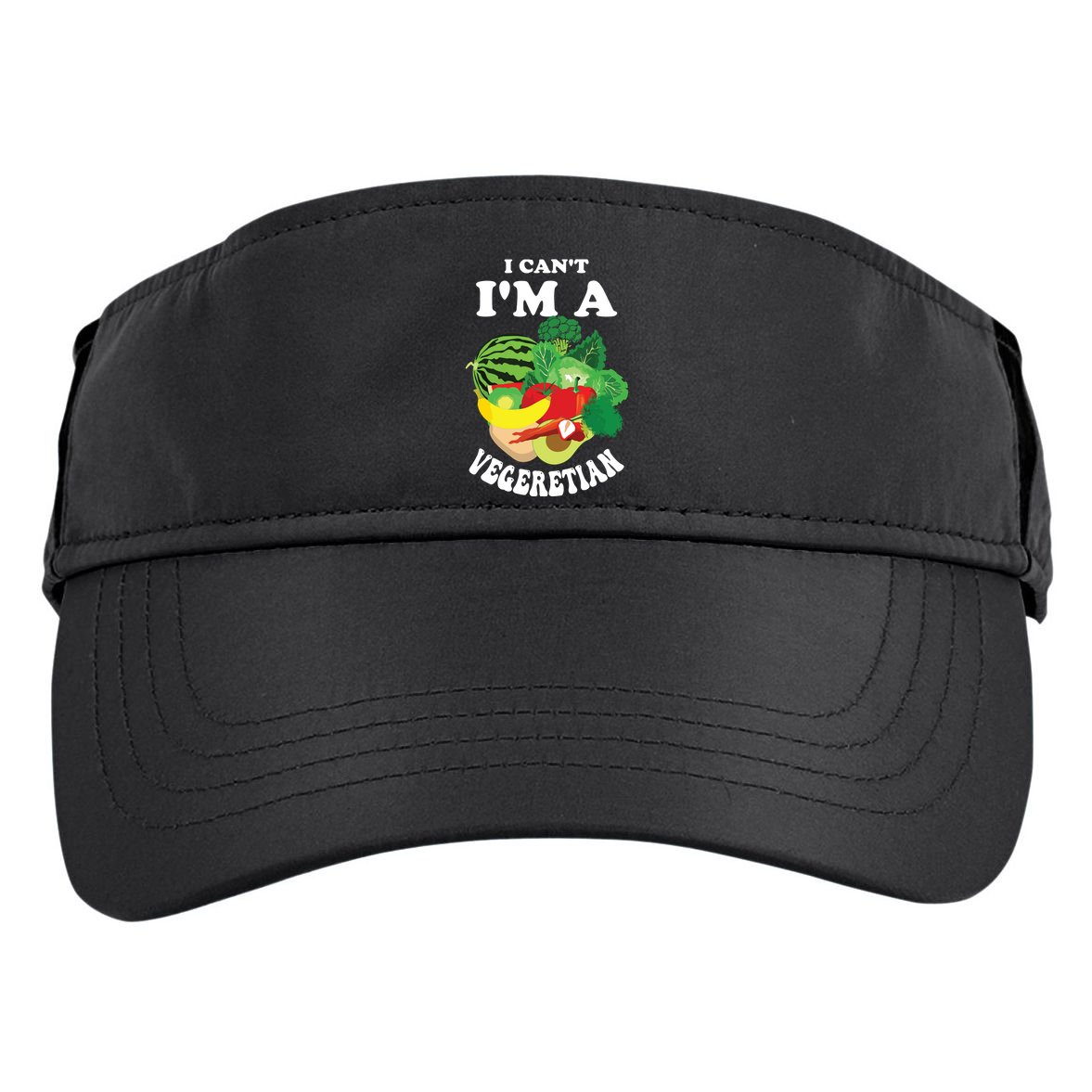 Funny I Cant Im A Vegetarian Sayings Vegetable Graphic Adult Drive Performance Visor