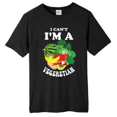 Funny I Cant Im A Vegetarian Sayings Vegetable Graphic Tall Fusion ChromaSoft Performance T-Shirt