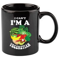 Funny I Cant Im A Vegetarian Sayings Vegetable Graphic 11oz C Handle Ceramic Mug