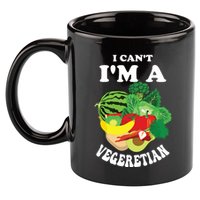 Funny I Cant Im A Vegetarian Sayings Vegetable Graphic 11oz C Handle Ceramic Mug