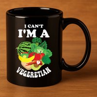 Funny I Cant Im A Vegetarian Sayings Vegetable Graphic 11oz C Handle Ceramic Mug