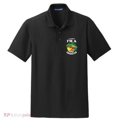 Funny I Cant Im A Vegetarian Sayings Vegetable Graphic Dry Zone Grid Polo