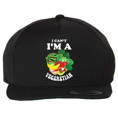 Funny I Cant Im A Vegetarian Sayings Vegetable Graphic Wool Snapback Cap