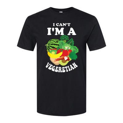 Funny I Cant Im A Vegetarian Sayings Vegetable Graphic Softstyle® CVC T-Shirt