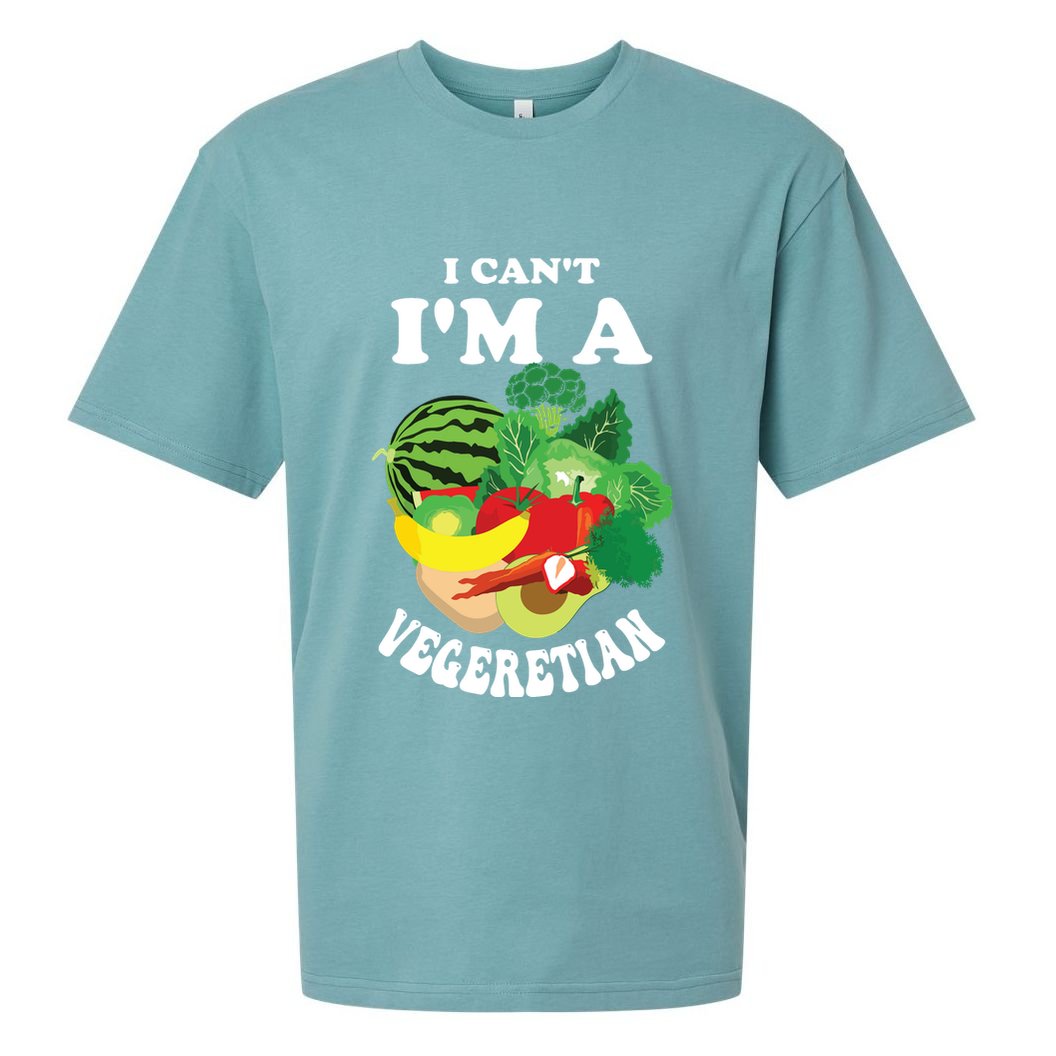 Funny I Cant Im A Vegetarian Sayings Vegetable Graphic Sueded Cloud Jersey T-Shirt