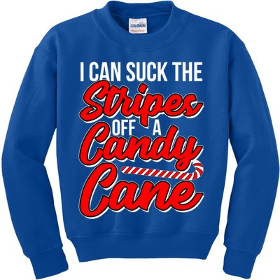 Funny I Can Suck The Stripes Off A Candy Cane Naughty Xmas Gift Kids Sweatshirt