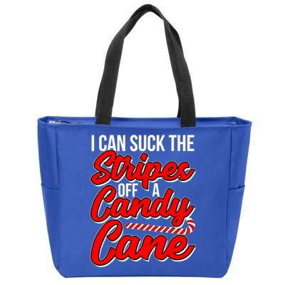Funny I Can Suck The Stripes Off A Candy Cane Naughty Xmas Gift Zip Tote Bag