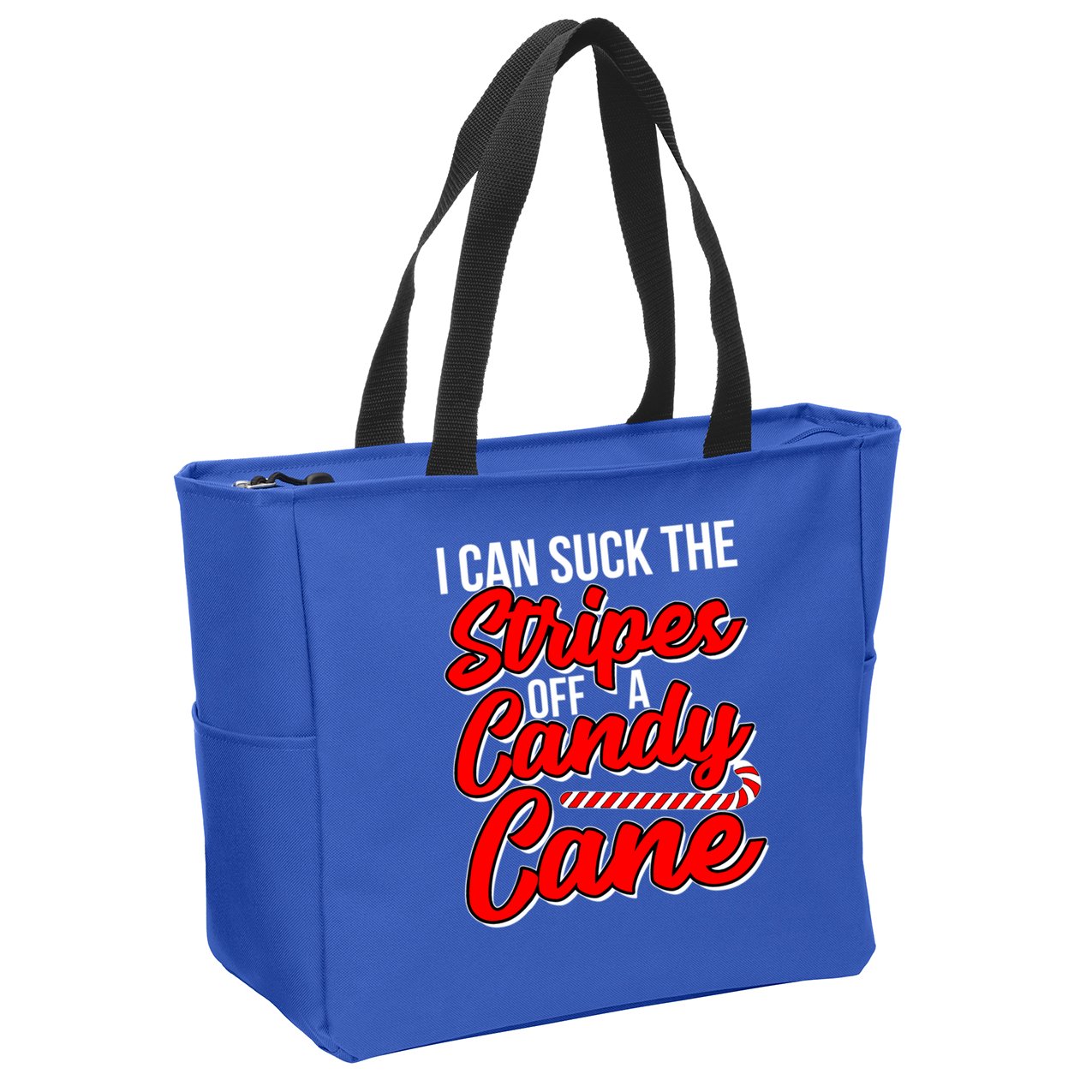 Funny I Can Suck The Stripes Off A Candy Cane Naughty Xmas Gift Zip Tote Bag
