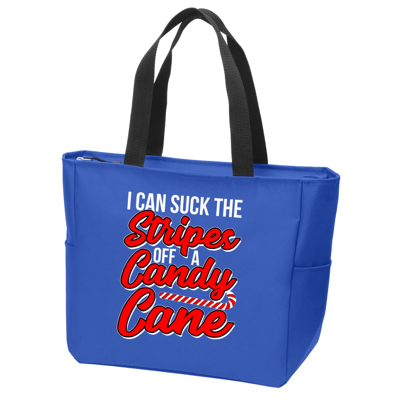 Funny I Can Suck The Stripes Off A Candy Cane Naughty Xmas Gift Zip Tote Bag