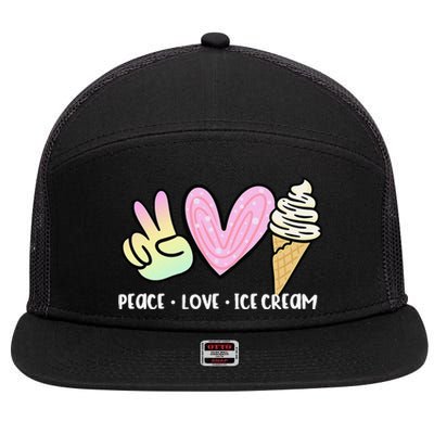 Funny Ice Cream Humor Ice Cream Lover Funny Summer 7 Panel Mesh Trucker Snapback Hat