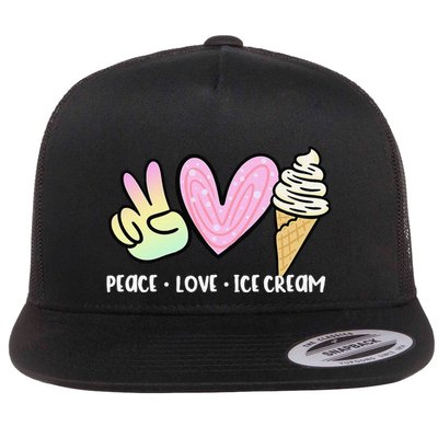 Funny Ice Cream Humor Ice Cream Lover Funny Summer Flat Bill Trucker Hat