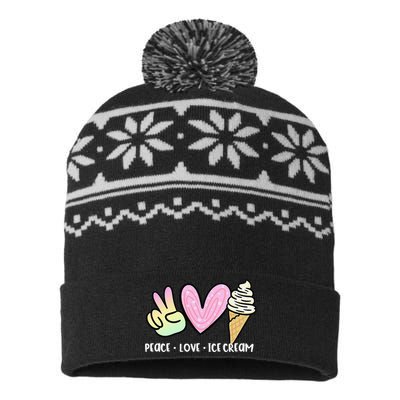 Funny Ice Cream Humor Ice Cream Lover Funny Summer USA-Made Snowflake Beanie