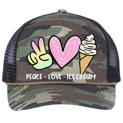 Funny Ice Cream Humor Ice Cream Lover Funny Summer Retro Rope Trucker Hat Cap