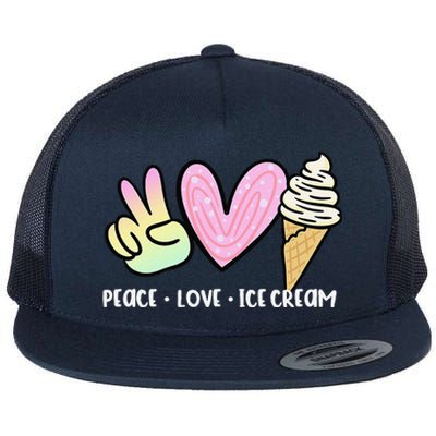 Funny Ice Cream Humor Ice Cream Lover Funny Summer Flat Bill Trucker Hat