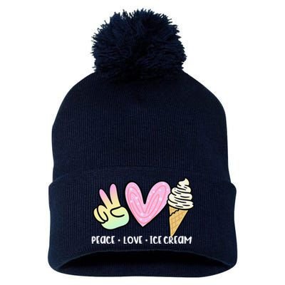 Funny Ice Cream Humor Ice Cream Lover Funny Summer Pom Pom 12in Knit Beanie