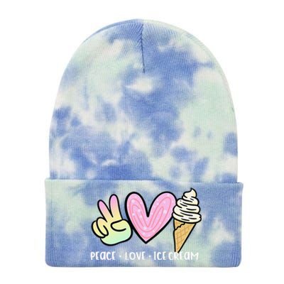 Funny Ice Cream Humor Ice Cream Lover Funny Summer Tie Dye 12in Knit Beanie